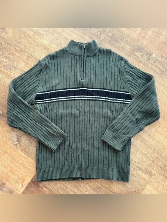 Xg Other - Vtg XG Xtreme Gear Boys S Sweater 1/4 Zip Ribbed Green Blue Stripe Y2K Skater